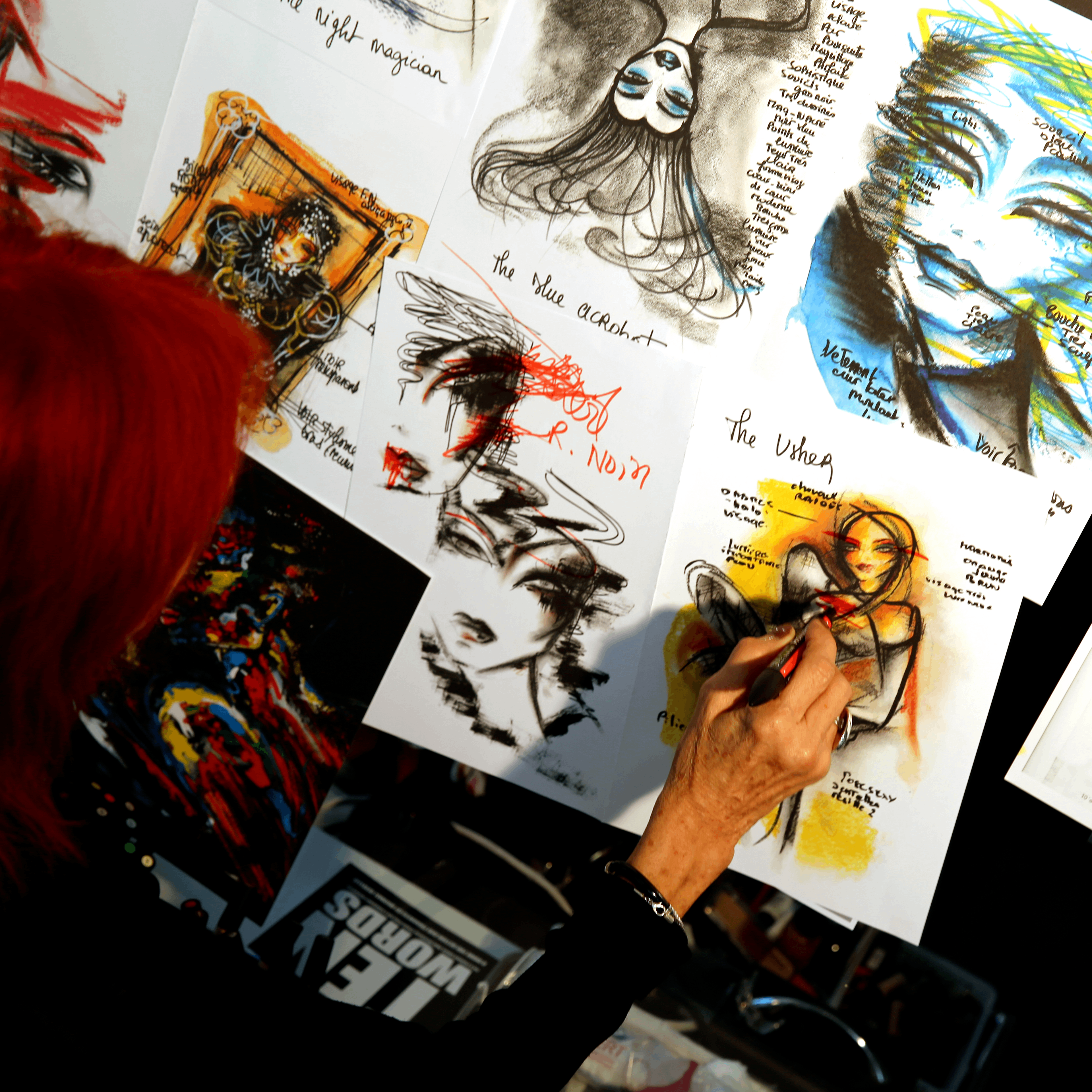 Künstlerische Make-up-Skizzen von Dany Sanz